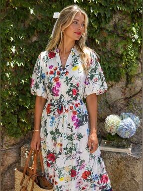 VINCE CAMUTO Cream Multicolor Floral Maxi Dress, L